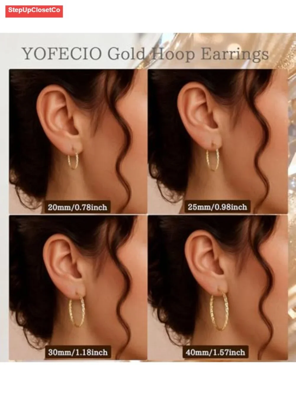 14K Gold Plated Twisted Hoop Earrings for Women Hypoallergenic 925 Sterling